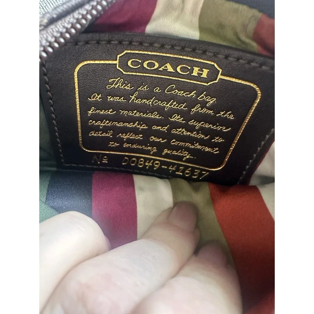 COACH Women's Dark Brown Signature C Wristlet MUST SEE!!